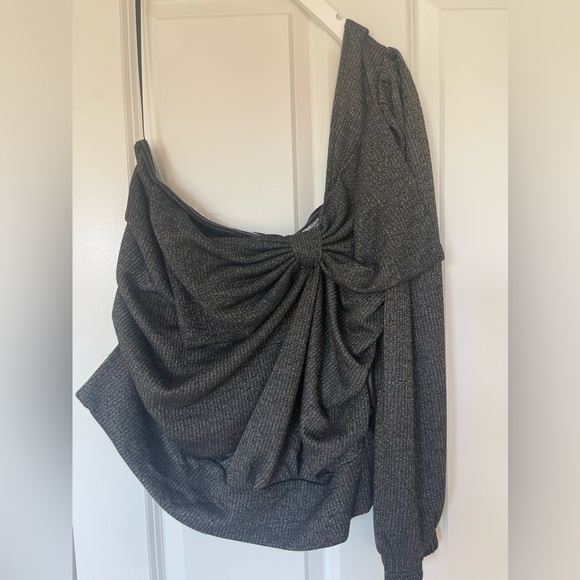 Anthropologie Current Air Bow-Tie One-Shoulder Top - Picture 5 of 7